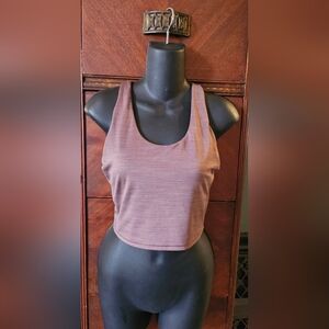 Athleta cropped tank top with built in sports bra running cycling spin zumba
